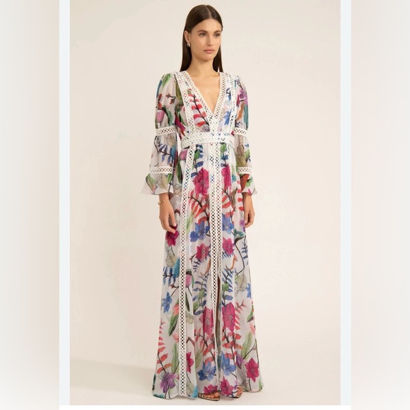 NWT PatBo Zamia Lace Trim Cut Out Maxi Dress Size 0/XS - Picture 8 of 8